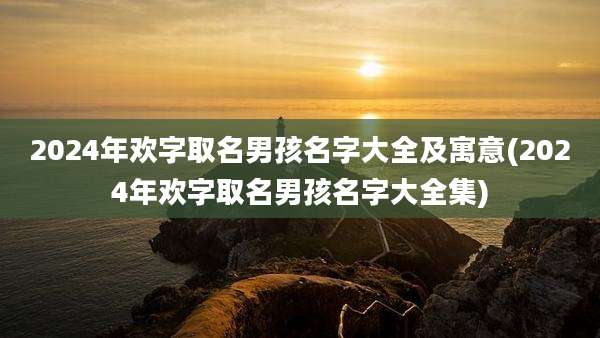 2024年欢字取名男孩名字大全及寓意(2024年欢字取名男孩名字大全集)