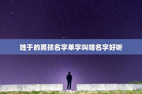 姓于的男孩名字单字叫啥名字好听