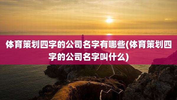 体育策划四字的公司名字有哪些(体育策划四字的公司名字叫什么)