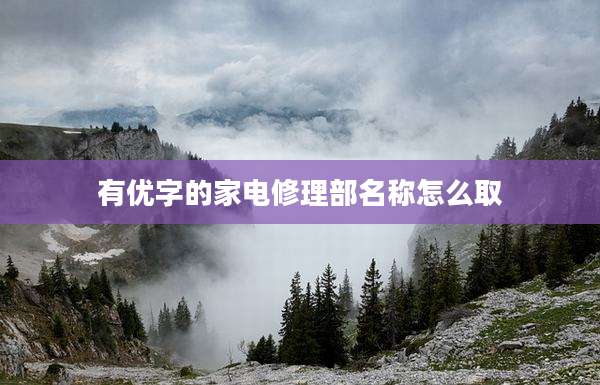 有优字的家电修理部名称怎么取
