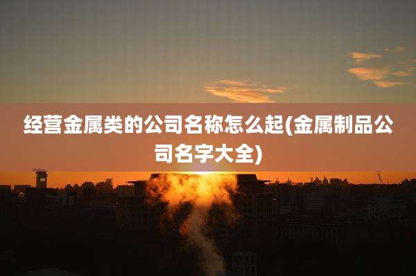 经营金属类的公司名称怎么起(金属制品公司名字大全)