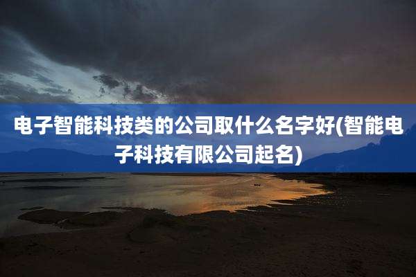 电子智能科技类的公司取什么名字好(智能电子科技有限公司起名)