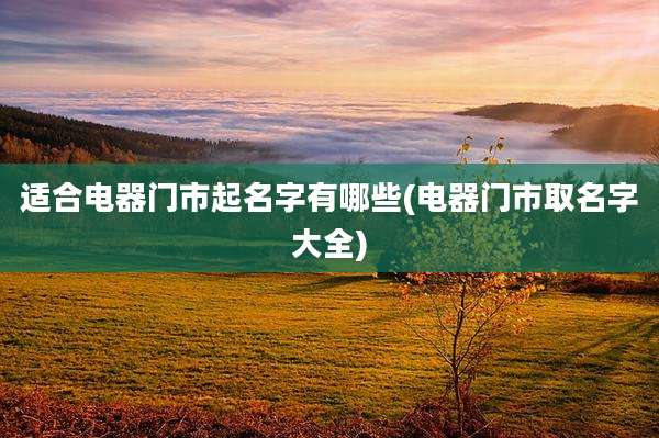 适合电器门市起名字有哪些(电器门市取名字大全)