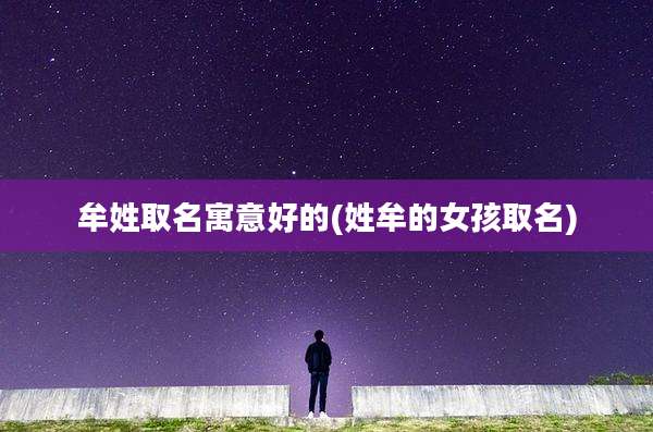 牟姓取名寓意好的(姓牟的女孩取名)