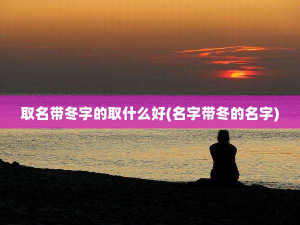 取名带冬字的取什么好(名字带冬的名字)