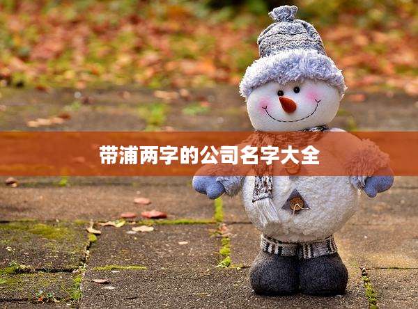带浦两字的公司名字大全
