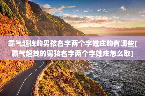 霸气超拽的男孩名字两个字姓庄的有哪些(霸气超拽的男孩名字两个字姓庄怎么取)