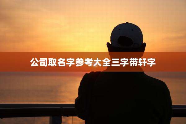 公司取名字参考大全三字带轩字