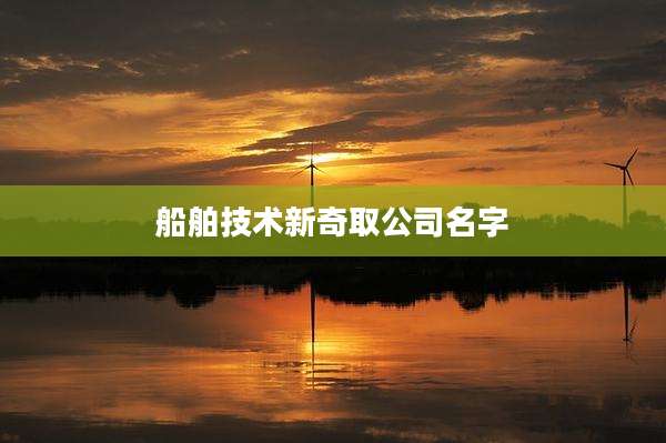 船舶技术新奇取公司名字