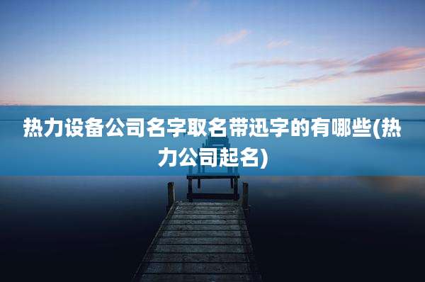热力设备公司名字取名带迅字的有哪些(热力公司起名)