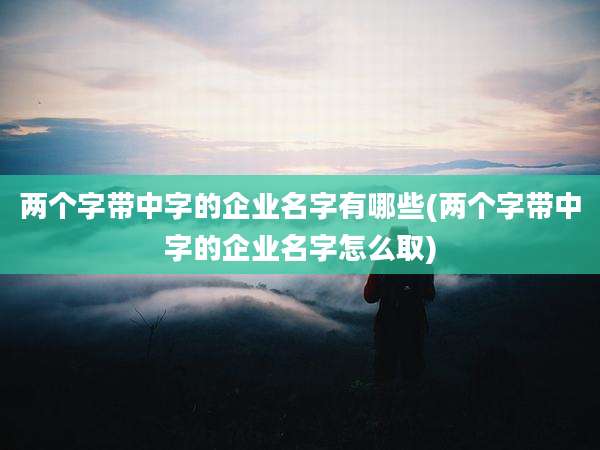 两个字带中字的企业名字有哪些(两个字带中字的企业名字怎么取)