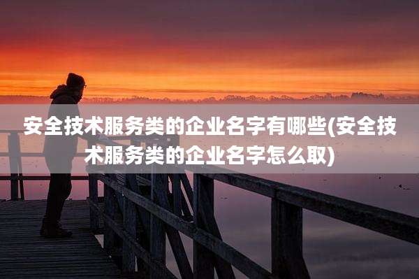 安全技术服务类的企业名字有哪些(安全技术服务类的企业名字怎么取)