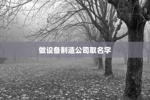 做设备制造公司取名字