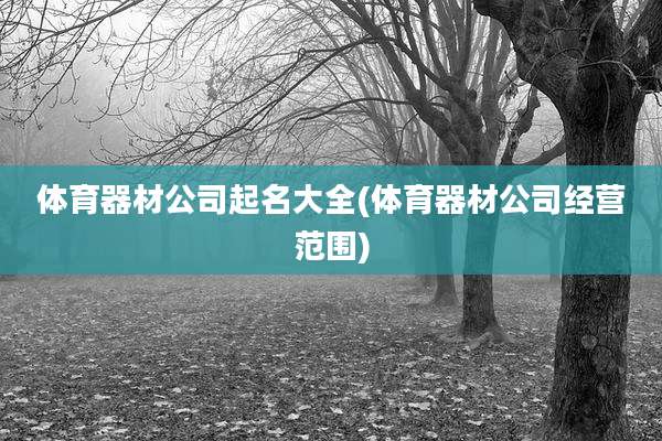 体育器材公司起名大全(体育器材公司经营范围)