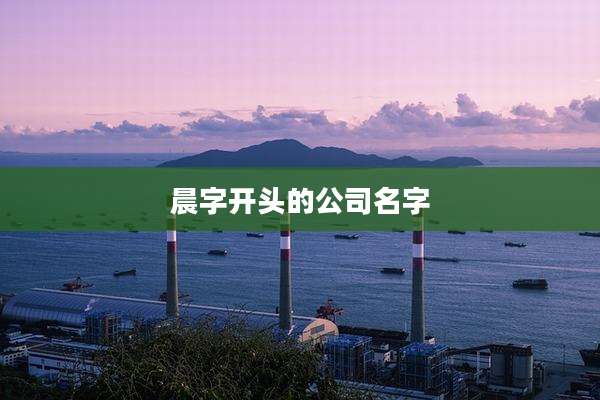 晨字开头的公司名字