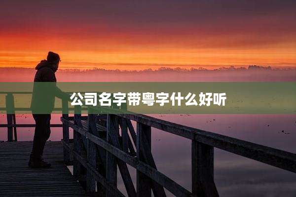 公司名字带粤字什么好听