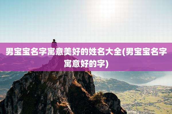 男宝宝名字寓意美好的姓名大全(男宝宝名字寓意好的字)