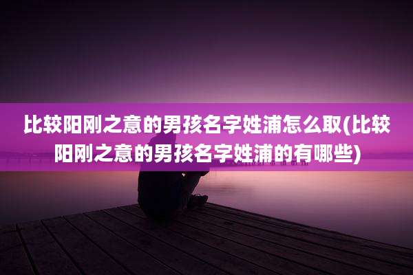 比较阳刚之意的男孩名字姓浦怎么取(比较阳刚之意的男孩名字姓浦的有哪些)