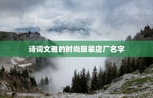 诗词文雅的时尚服装店厂名字