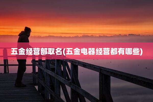 五金经营部取名(五金电器经营都有哪些)