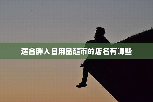 适合胖人日用品超市的店名有哪些