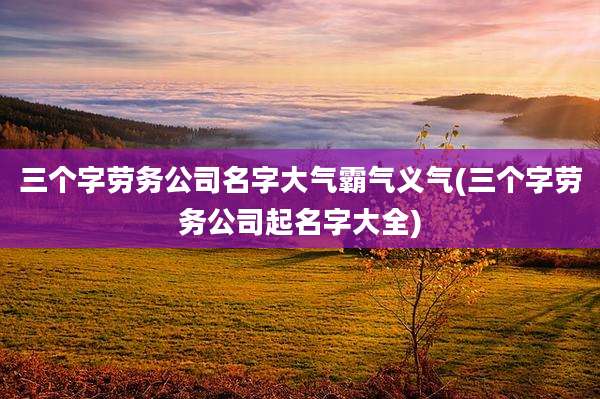 三个字劳务公司名字大气霸气义气(三个字劳务公司起名字大全)