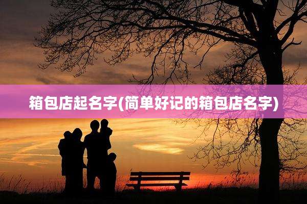 箱包店起名字(简单好记的箱包店名字)