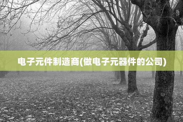 电子元件制造商(做电子元器件的公司)