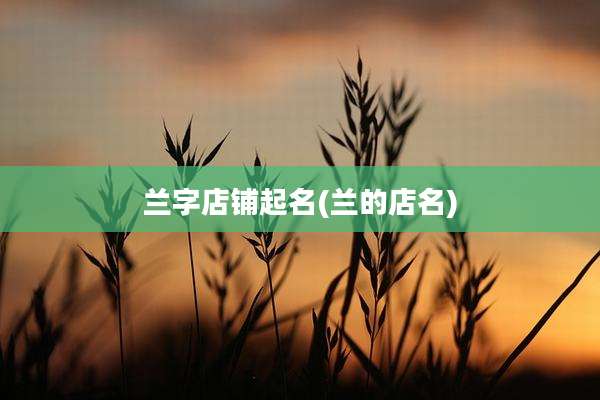兰字店铺起名(兰的店名)