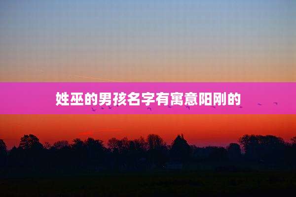 姓巫的男孩名字有寓意阳刚的