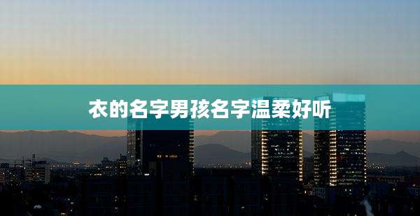 衣的名字男孩名字温柔好听