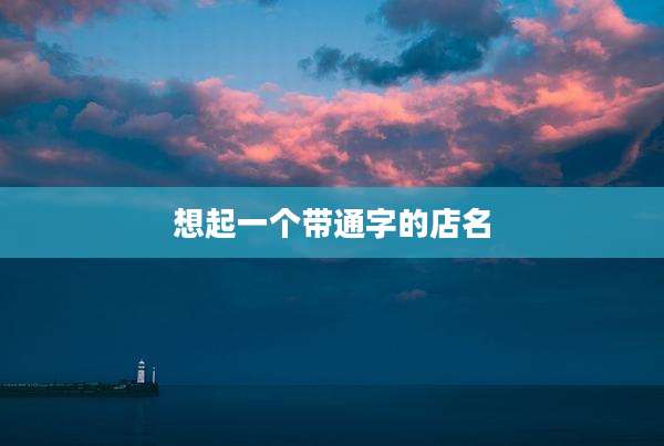 想起一个带通字的店名