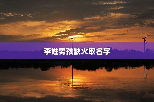 李姓男孩缺火取名字