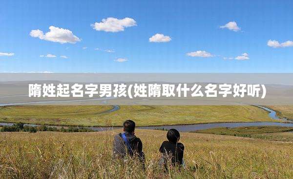 隋姓起名字男孩(姓隋取什么名字好听)
