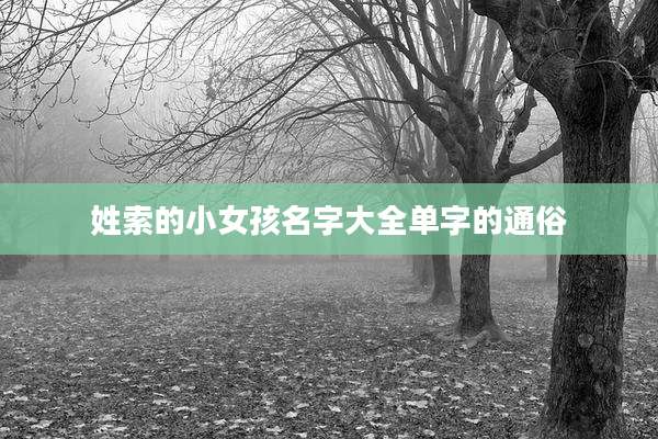 姓索的小女孩名字大全单字的通俗