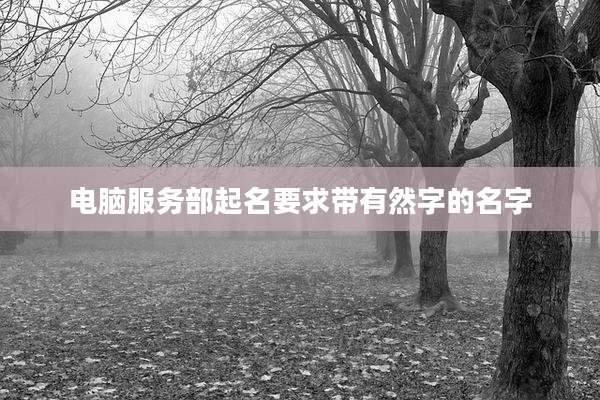 电脑服务部起名要求带有然字的名字
