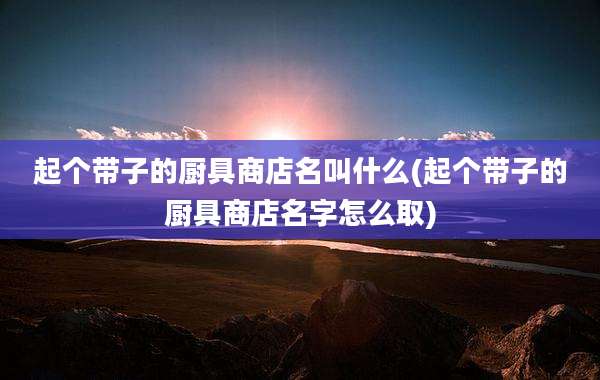 起个带子的厨具商店名叫什么(起个带子的厨具商店名字怎么取)
