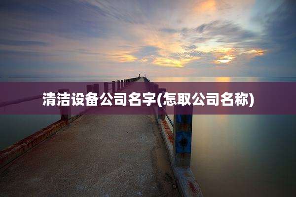 清洁设备公司名字(怎取公司名称)