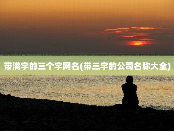 带满字的三个字网名(带三字的公司名称大全)