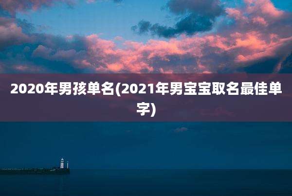 2020年男孩单名(2021年男宝宝取名最佳单字)