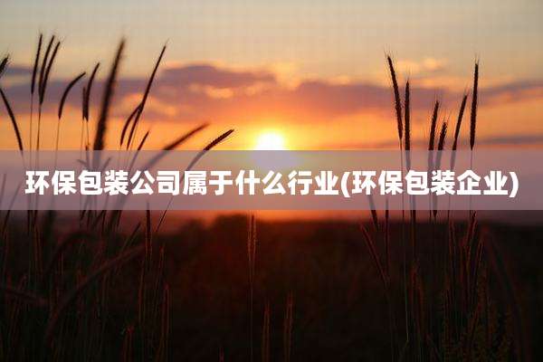 环保包装公司属于什么行业(环保包装企业)
