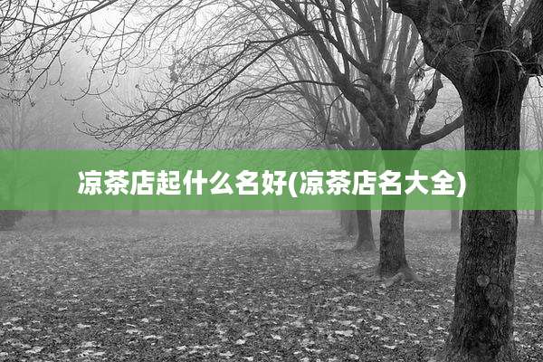 凉茶店起什么名好(凉茶店名大全)