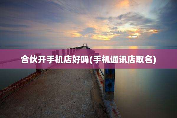 合伙开手机店好吗(手机通讯店取名)