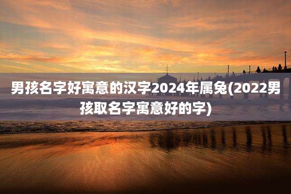 男孩名字好寓意的汉字2024年属兔(2022男孩取名字寓意好的字)
