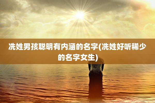 冼姓男孩聪明有内涵的名字(冼姓好听稀少的名字女生)