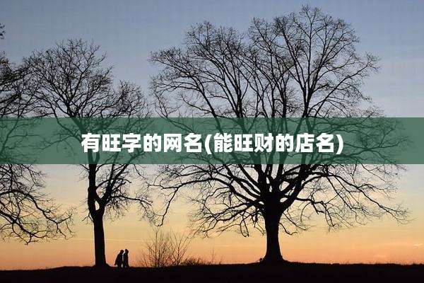 有旺字的网名(能旺财的店名)