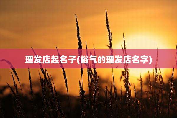 理发店起名子(俗气的理发店名字)