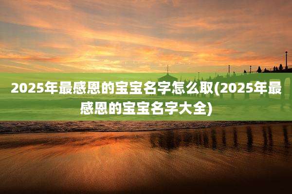 2025年最感恩的宝宝名字怎么取(2025年最感恩的宝宝名字大全)