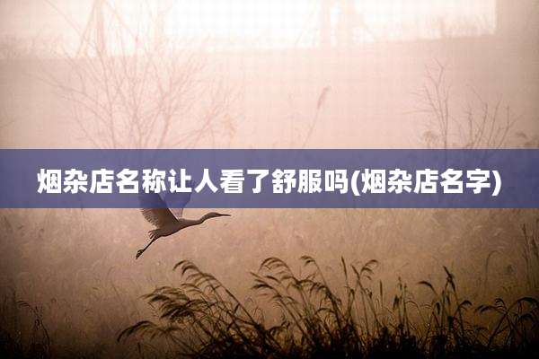 烟杂店名称让人看了舒服吗(烟杂店名字)
