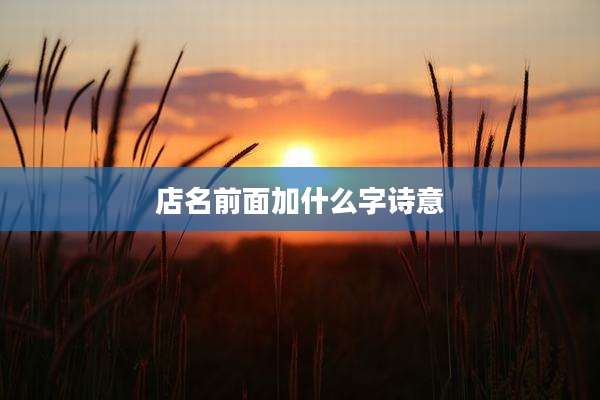 店名前面加什么字诗意